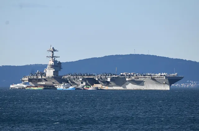 Самолетоносачът USS Gerald R. Ford напуска Близкия изток след рекордни 309 дни в морето